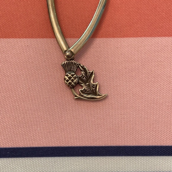 John Hart sterling thistle necklace. About 18”. Adjustable length. 1950s-1970s. - Picture 2 of 7